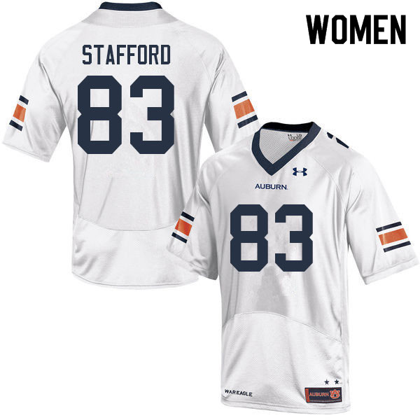 Women's Auburn Tigers #83 Colby Stafford White 2022 College Stitched Football Jersey